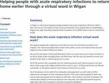 Helping people with acute respiratory infections to return home earlier through a virtual ward in Wigan